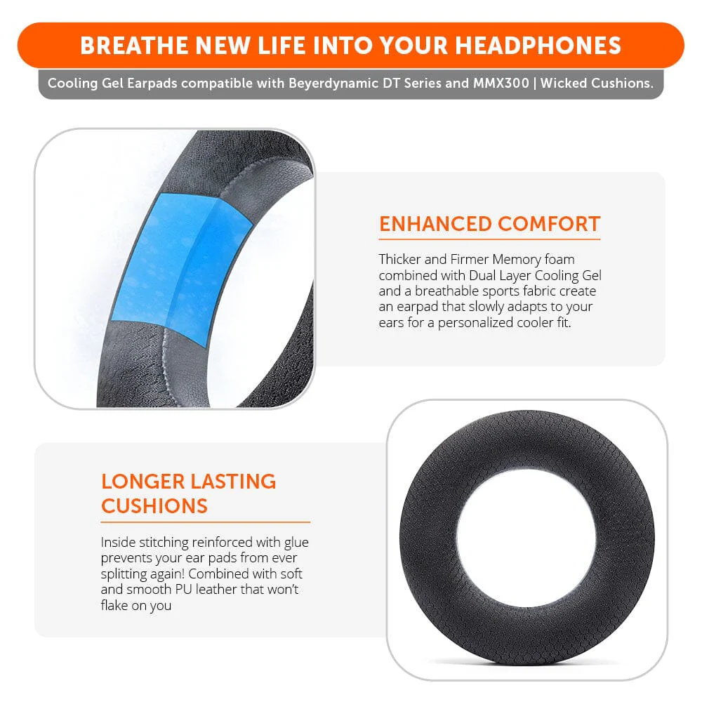 WC FreeZe DT770 - Cooling Gel Ear Pads for Beyerdynamic Headphones - Image 3