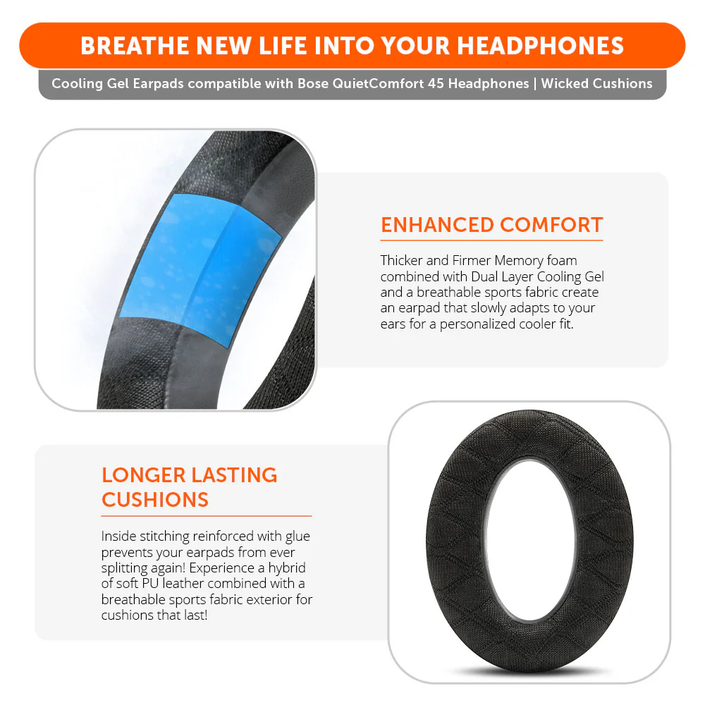 Bose QuietComfort 45 Cooling Gel Earpads - WC FreeZe QC45 - Image 21