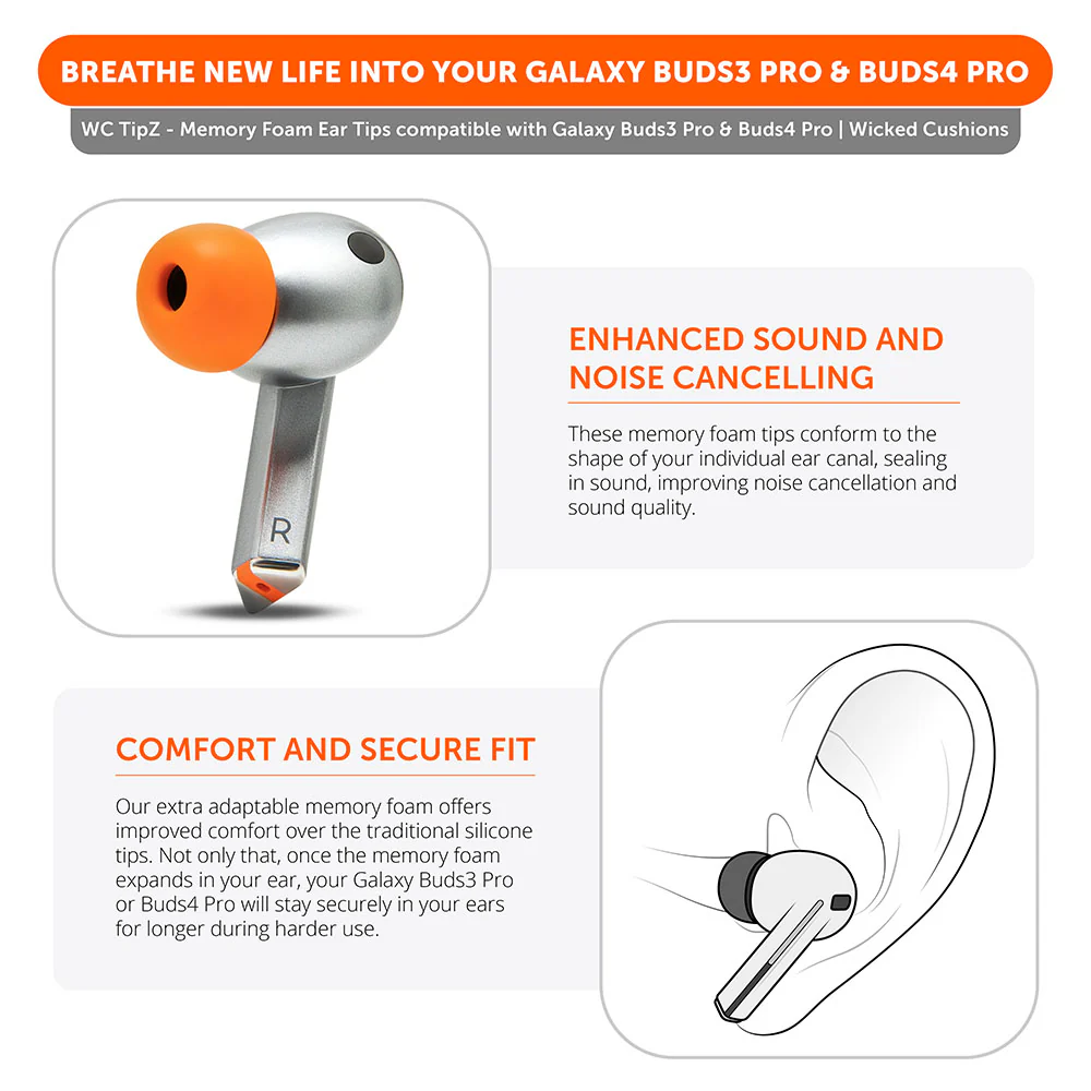 Galaxy Buds Pro 3 & 4 Memory Foam Ear Tips - WC TipZ Galaxy - Image 16