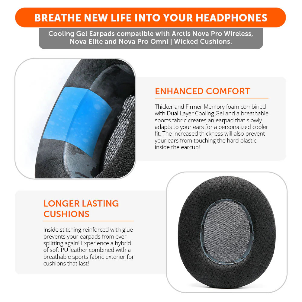 Arctis Nova Pro Wireless, Nova Elite & Nova Pro Omni Earpads - WC FreeZe Cooling Gel - Image 16