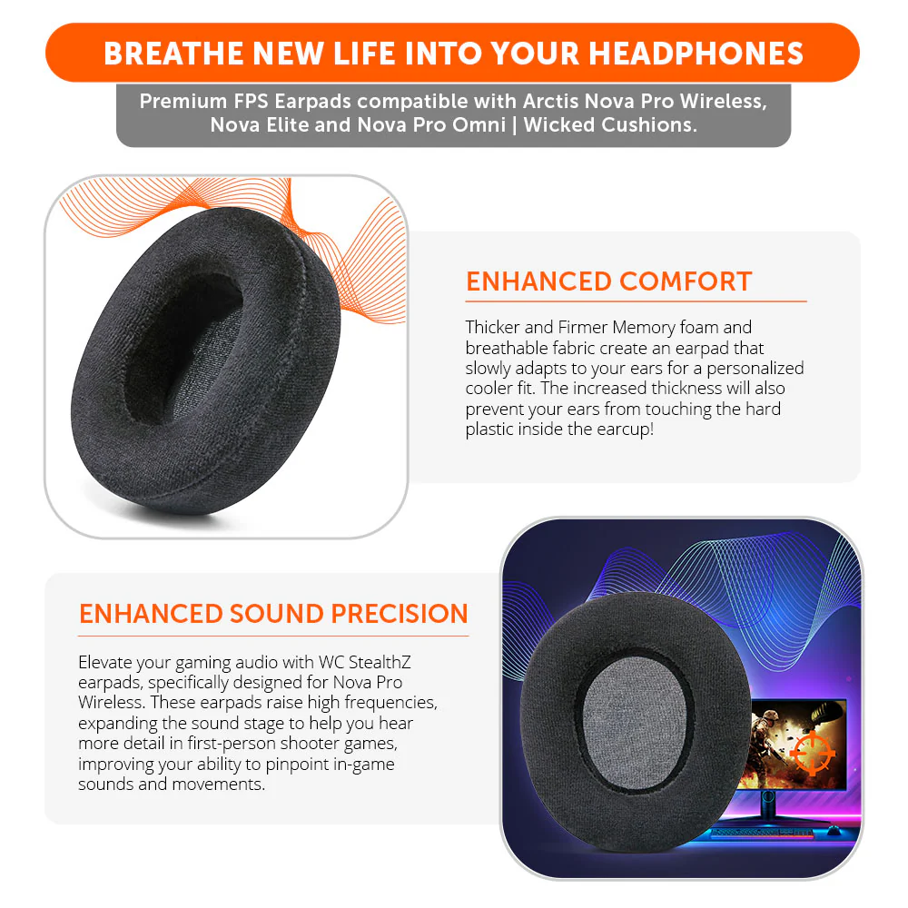 Nova Pro Wireless, Nova Elite & Nova Pro Omni Earpads - WC StealthZ - Image 5