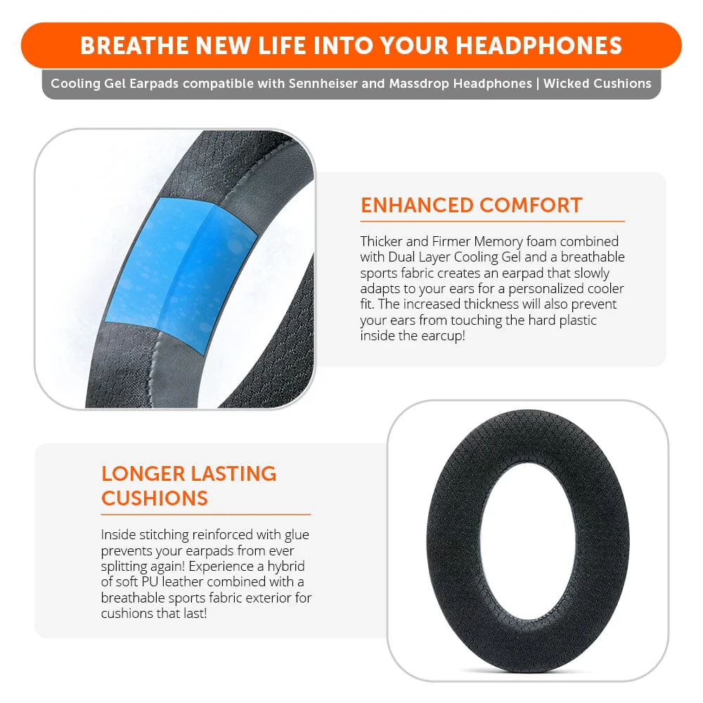 Earpads for Sennheiser PC38X & More - WC FreeZe Cooling Gel - Image 3