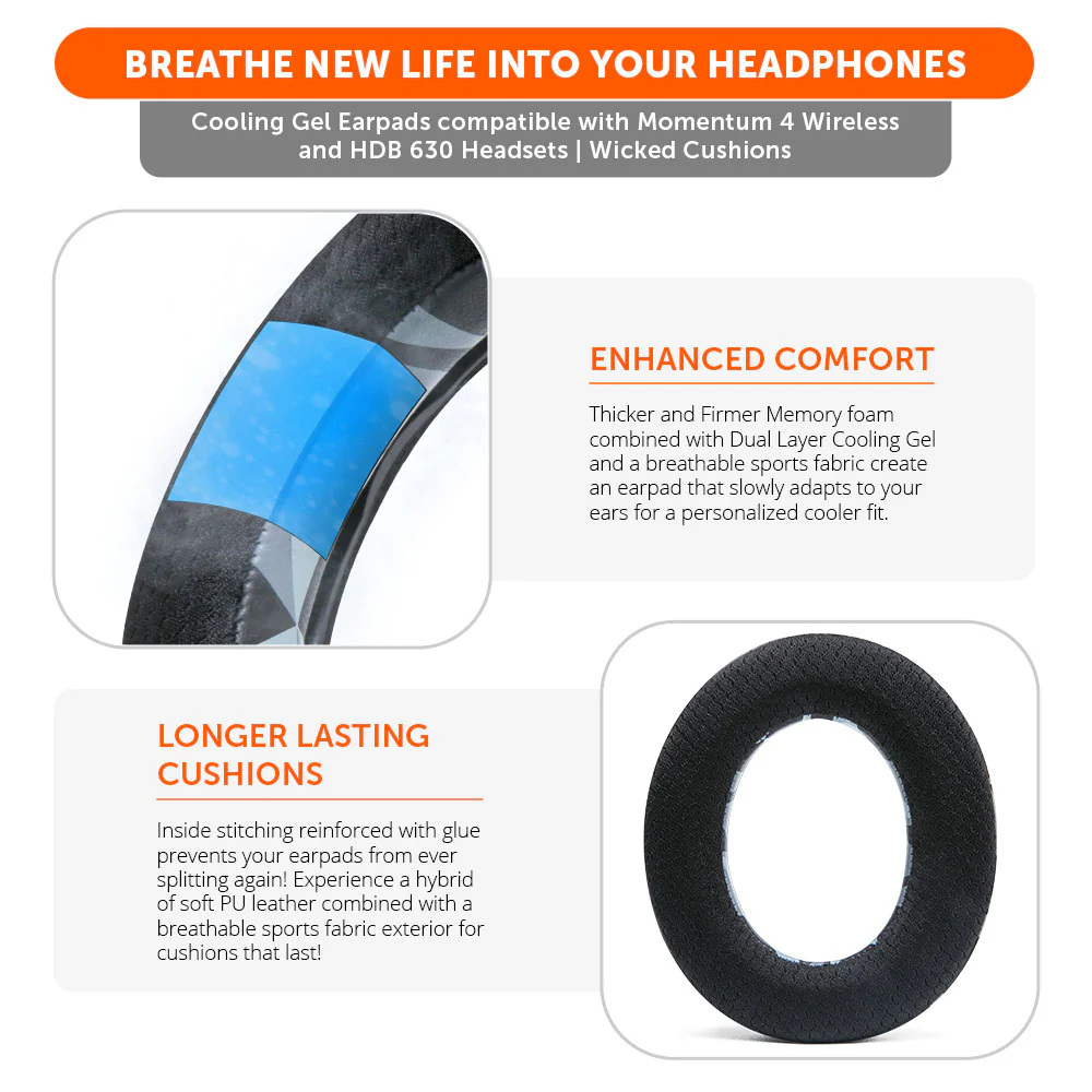 Sennheiser Momentum 4 & HDB 630 Earpads - WC FreeZe Cooling Gel - Image 21