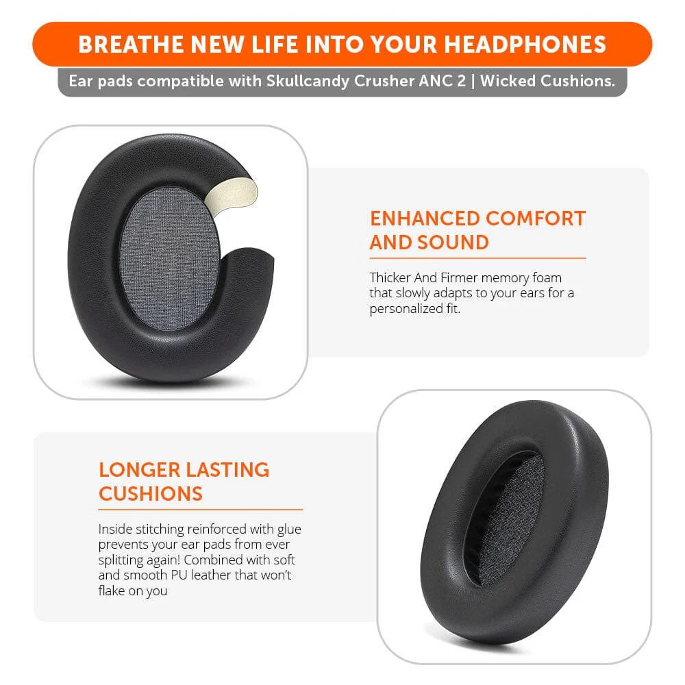 Upgraded Skullcandy Crusher ANC 2 Earpads - WC PadZ Crusher ANC 2 - Image 3