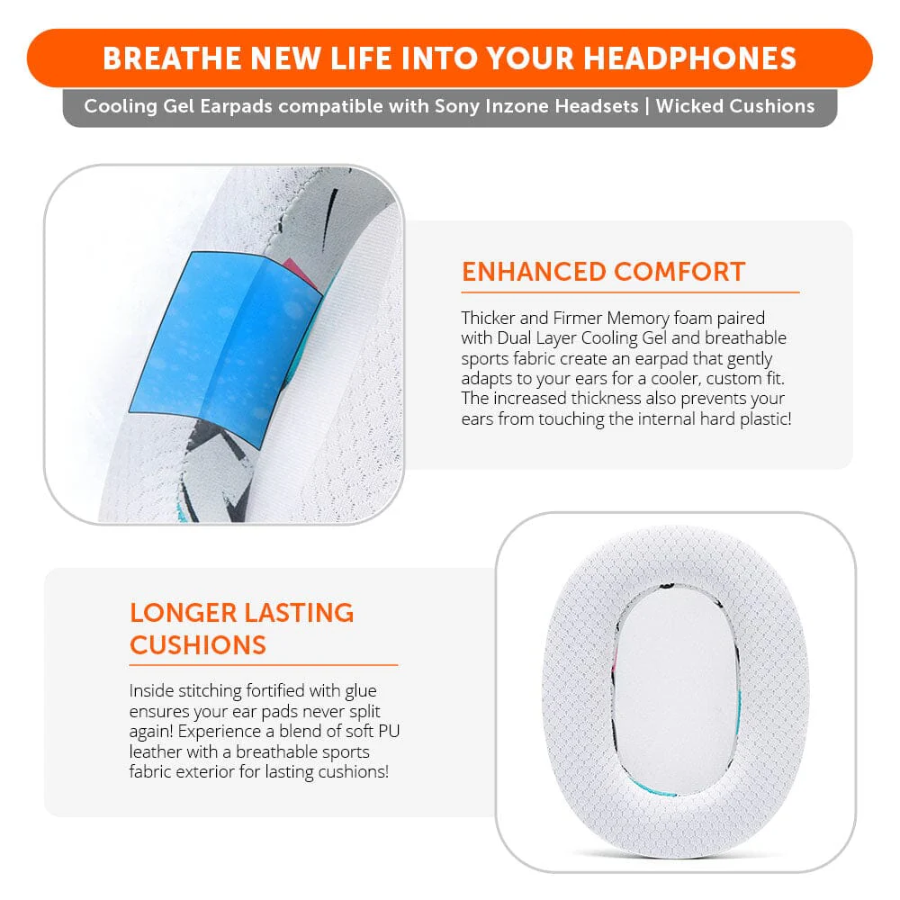 Sony Inzone H9 Earpads - WC FreeZe Cooling Gel - Image 21