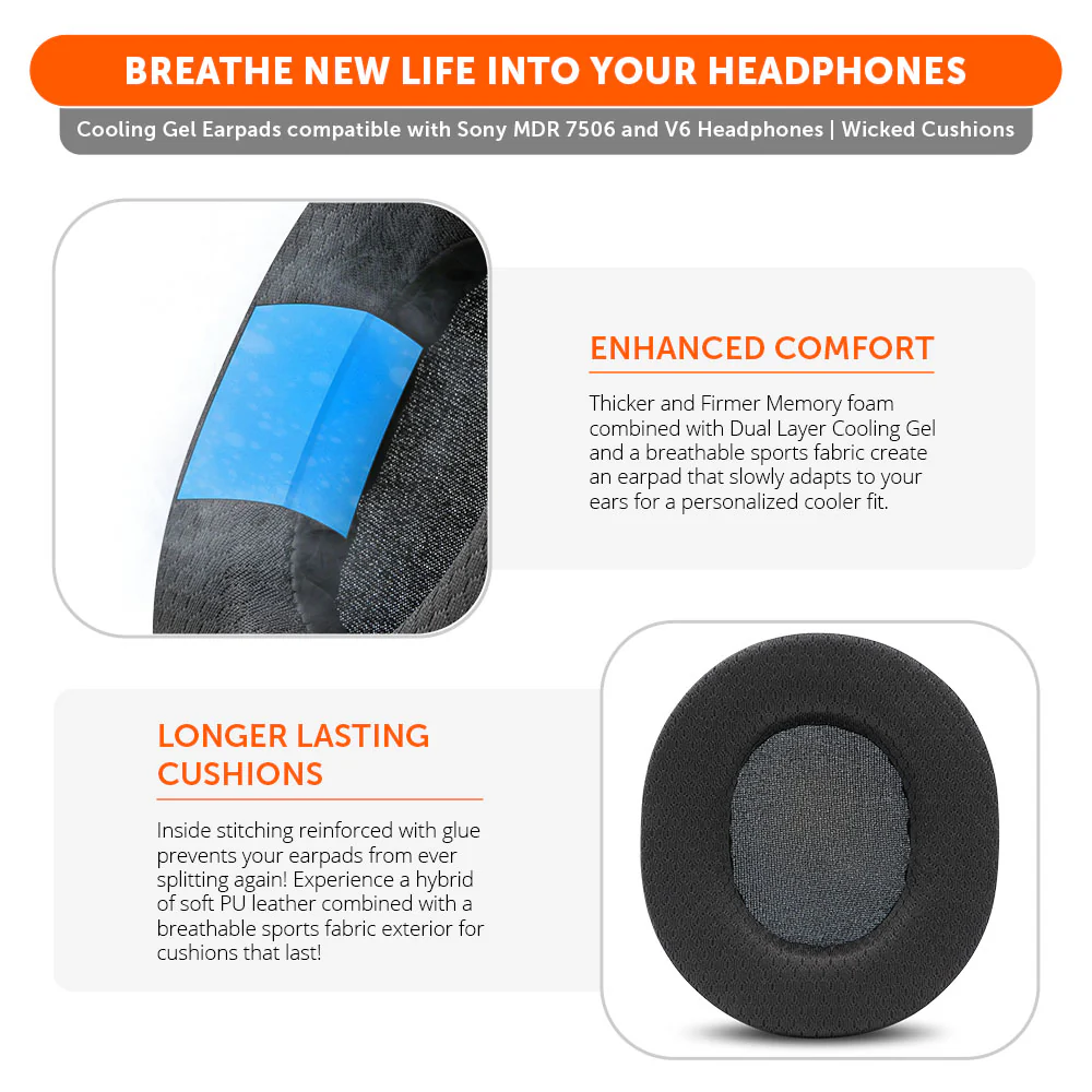 Sony MDR 7506 Cooling Gel Earpads - WC FreeZe 7506 - Image 3