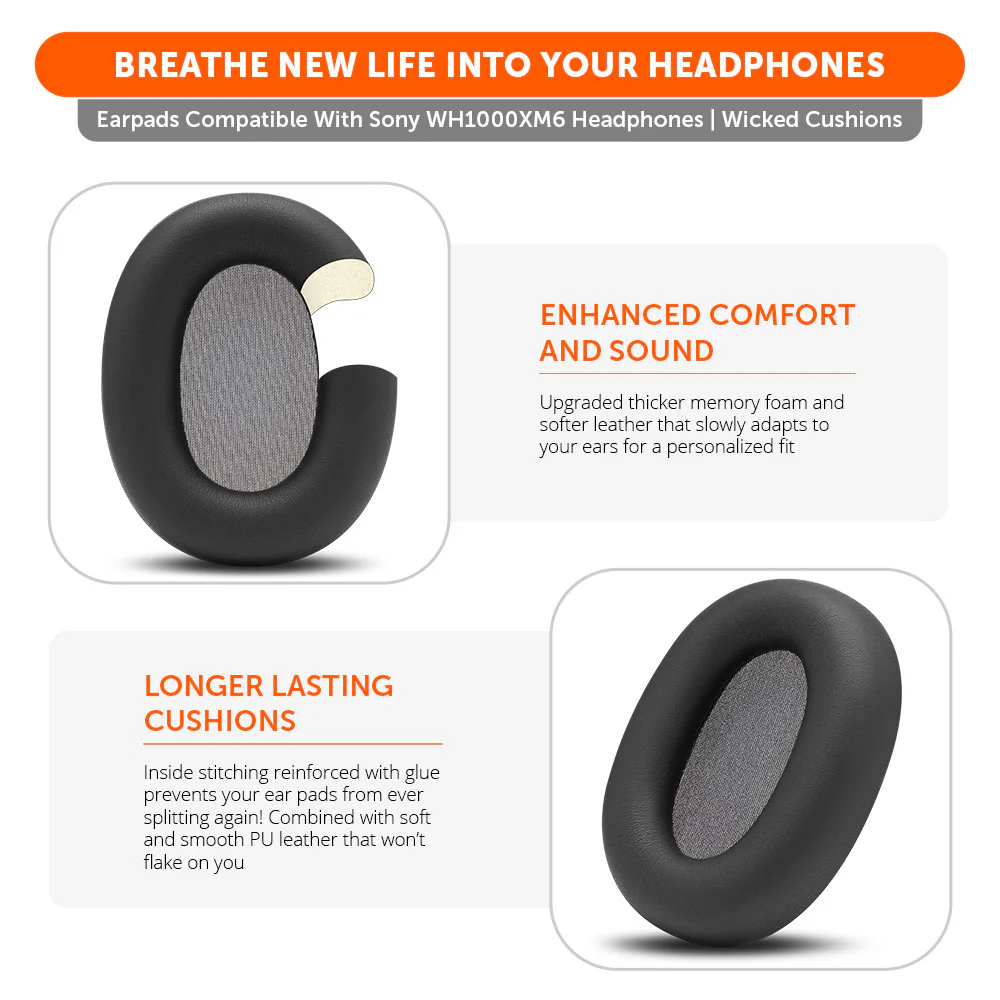 Upgraded Sony XM6 Replacement Ear Pads - WC PadZ XM6 - Image 4