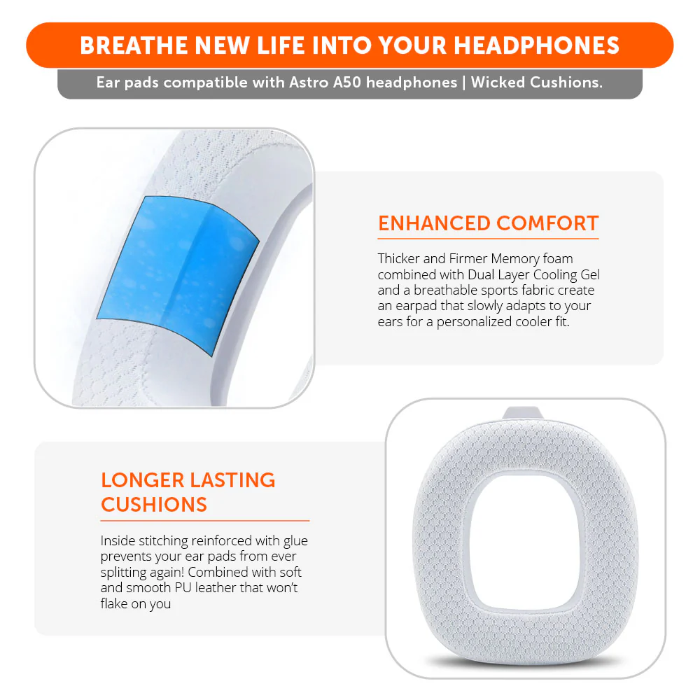 Astro A50 Gen 4, Gen 5 and A50X Earpads - WC FreeZe Cooling Gel - Image 9